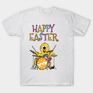 Drummer Easter Chick Playing Drums T-Shirt